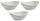Set 3 Salatschüsseln 20 x 15,5 x 8 cm aus weißem Kaleidos Aluxina allluminic Porzellan