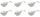 Set 6 Aperitiftassen mit Henkel 17,5 x 9,5 x 8,5 cm aus weißem Kaleidos Aluxina allluminic Porzellan