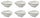 Set mit 6 dreieckigen Schalen 13 x 13 x 5,5 cm aus weißem Kaleidos Aluxina allluminic Porzellan