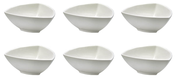 Set mit 6 dreieckigen Schalen 13 x 13 x 5,5 cm aus weißem Kaleidos Aluxina allluminic Porzellan online