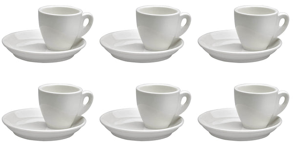 Set mit 6 Kaffeetassen mit Untertassen aus Kaleidos Aluxina Vesuvio Allluminic Porcelain White online