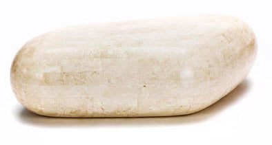 Couchtisch aus rautenförmigem Block aus weißem Achat-Fossilstein prezzo