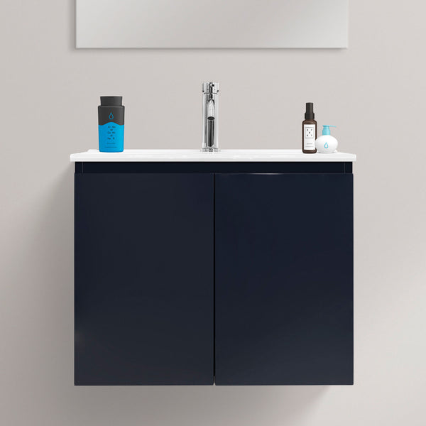 Rizzetti Venice Badezimmerschrank, hängendes Waschbecken, 2 Türen, glänzend schwarz, verschiedene Größen online