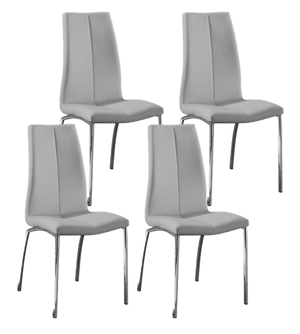 sconto Stuhl mit Gestell aus verchromtem Metall/Sitz und Rückenlehne aus Viva-Kunstleder
