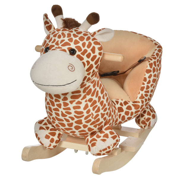 acquista Schaukelstuhl für Kinder aus Holz Plüsch-Giraffe mit Geräuschen