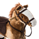 Cavallo a Dondolo in Legno con Suono Giocattolo per i Bambini Marrone -7