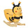 Schaukelpferd für Kinder aus gelbem und schwarzem Bienenholz