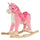 Einhorn-Schaukelpferd für Kinder aus Holz und rosa Einhorn-Plüsch