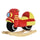 Schaukelstuhl für Kinder aus Holz Plüschmotorrad 60x25,5x48 cm mit roten und gelben Klängen
