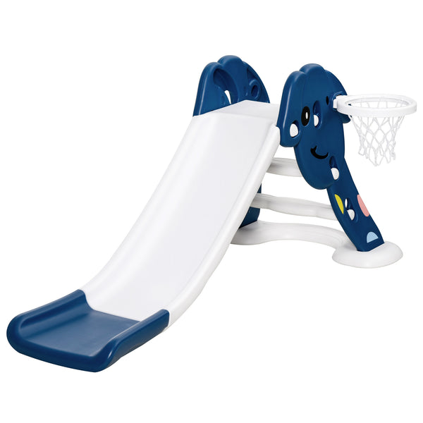 online Rutsche für Kinder 160 x 35 x 68 cm mit Reifen und Basketball in Blau und Weiß
