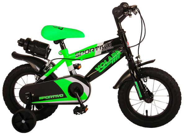 Bicicletta per Bambino 12" 2 Freni Sportivo Verde Neon e Nero prezzo