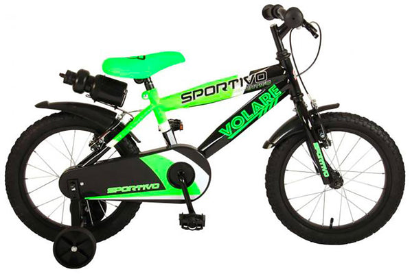 Bicicletta per Bambino 14" 2 Freni Sportivo Verde Neon e Nero acquista