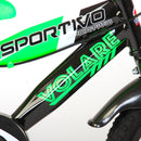 Bicicletta per Bambino 14" 2 Freni Sportivo Verde Neon e Nero-3