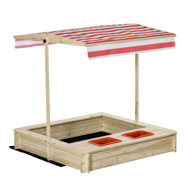 Outdoor-Sandkasten für Kinder 118x118x118 cm in Holzfarbe Holz online