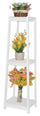Blumentopfhalter aus Holz 35x30x120 cm Weiß