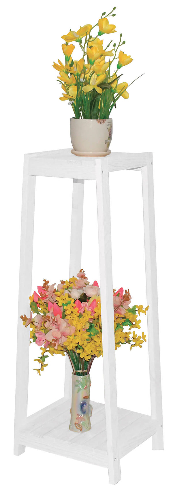 Blumentopfhalter aus Holz 35x30x90 cm Weiß acquista