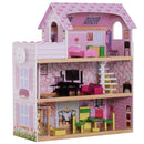 Casa delle Bambole per Bambini a 3 Piani con Ascensore Rosa 60x30x71.5 cm -1