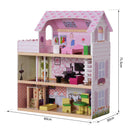 Casa delle Bambole per Bambini a 3 Piani con Ascensore Rosa 60x30x71.5 cm -7