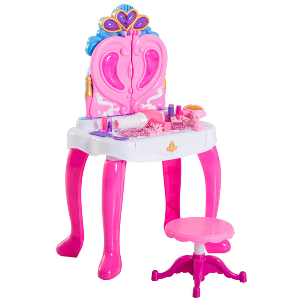 acquista Kinderspiegel mit Klavier und Spielzeughocker für Kinder Rosa
