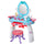 Schminkstation Spielzeugspiegel für Kinder mit hellblauem Hocker