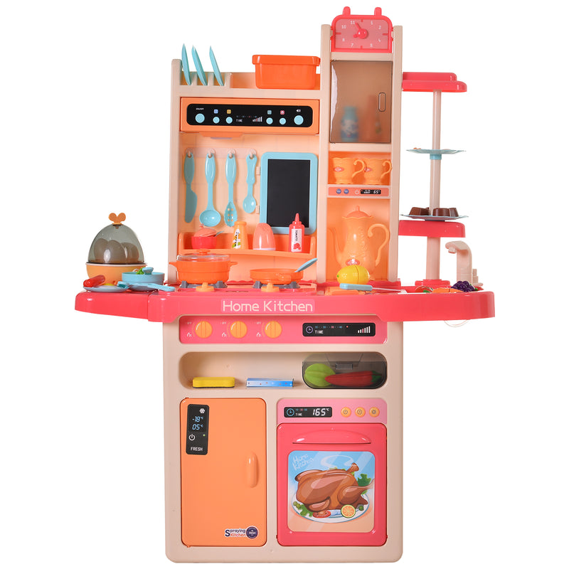Cucina Giocattolo per Bambini 71x28,5x93,5 cm con Accessori  Rosa-4
