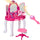 Schminkstation Spielzeugspiegel für Kinder mit Hocker und rosa Accessoires