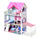 Puppenhaus 3 Etagen 86x30x87 cm in Holz mit rosa Zubehör