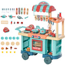 Cucina Giocattolo per Bambini 79,5x33x90,5 cm con 50 Accessori Blu-1