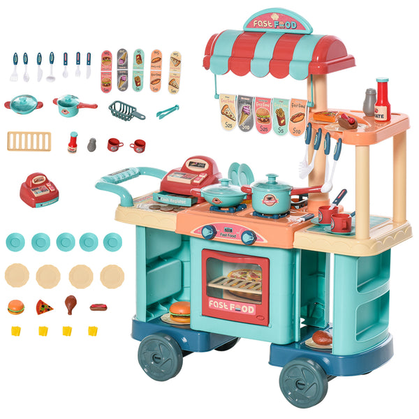 Spielzeugküche für Kinder 79,5x33x90,5 cm mit 50 blauen Zubehörteilen acquista