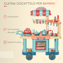 Cucina Giocattolo per Bambini 79,5x33x90,5 cm con 50 Accessori Blu-5