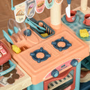 Cucina Giocattolo per Bambini 79,5x33x90,5 cm con 50 Accessori Blu-8