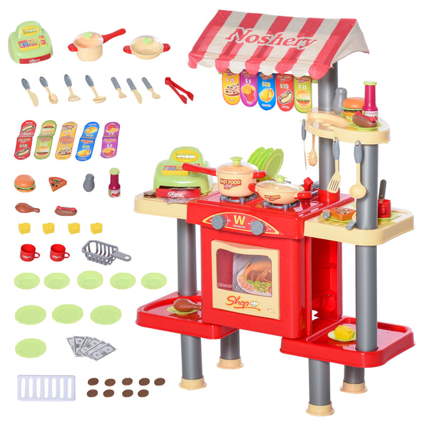 Spielzeugküche für Kinder 69x33x88 cm mit 50 Zubehörteilen Rot sconto