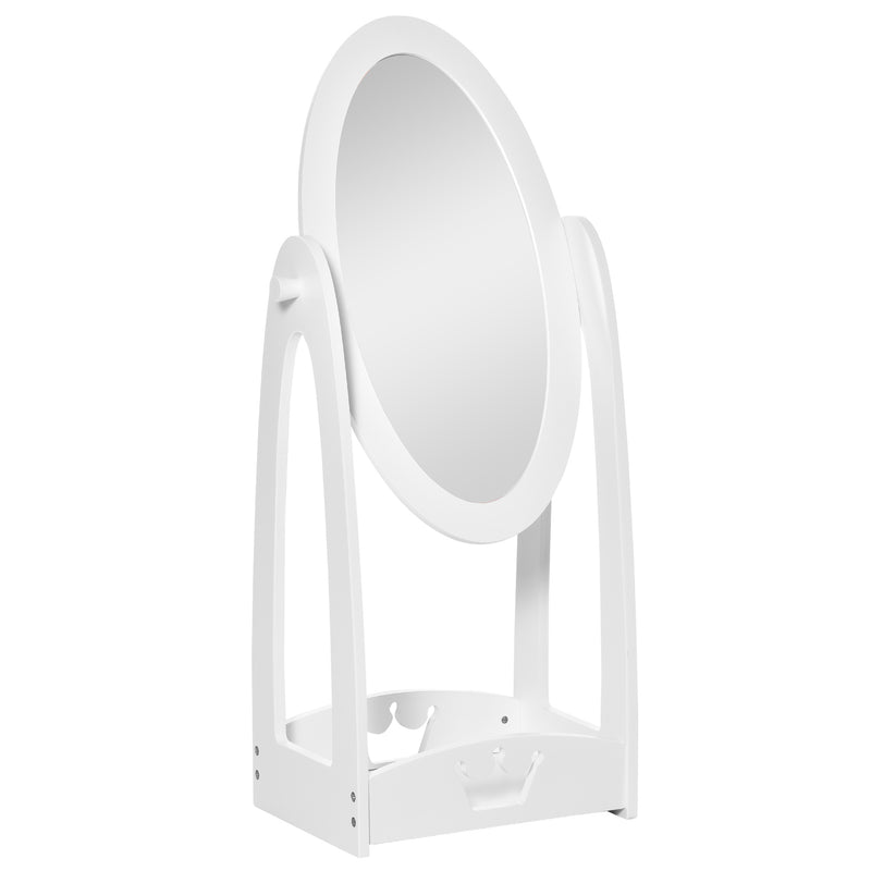 Specchio per Cameretta Bambini 40x30x104 cm con Scaffale Bianco-1