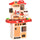 Spielzeugküche für Kinder 46 x 20 x 64,5 cm mit 65 Zubehörteilen in Beige und Rosa
