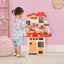 Cucina Giocattolo per Bambini 46x20x64,5 cm con 65 Accessori Beige e Rosa-2