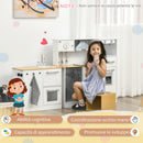 Cucina Giocattolo per Bambini con Utensili Luci ed Effetti Sonori in MDF e PP Bianca-5