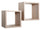 Set 2 Mensole Cubo da Parete Quadrato in Fibra di Legno Q-Bis Maxi Rovere Naturale/Sagerau