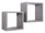 Set 2 Mensole Cubo da Parete Quadrato in Fibra di Legno Q-Bis Maxi Rovere Grigio New