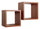 Set 2 Mensole Cubo da Parete Quadrato in Fibra di Legno Q-Bis Maxi Ciliegio