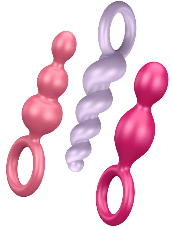 online Satisfyer - Set mit 3 farbigen Plugs in verschiedenen Farben