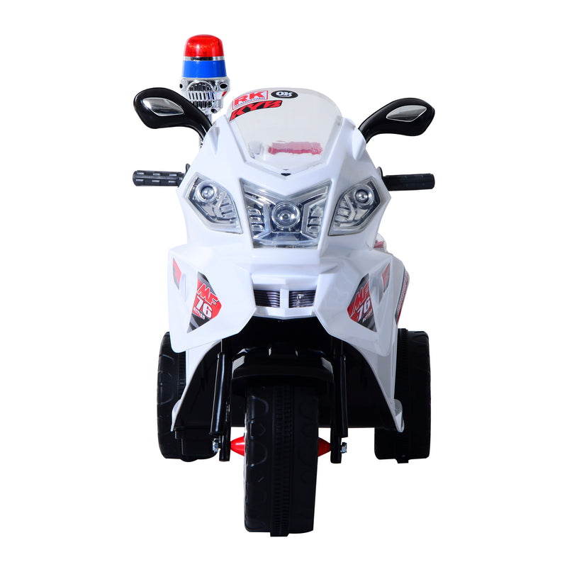 Moto Elettrica Polizia per Bambini 6V con Sirena Police Bianca -5