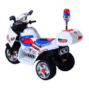 Moto Elettrica Polizia per Bambini 6V con Sirena Police Bianca -7