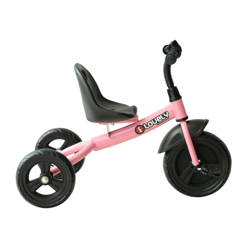 Triciclo per Bambini in Metallo con Campanello e Parafango Rosa -5