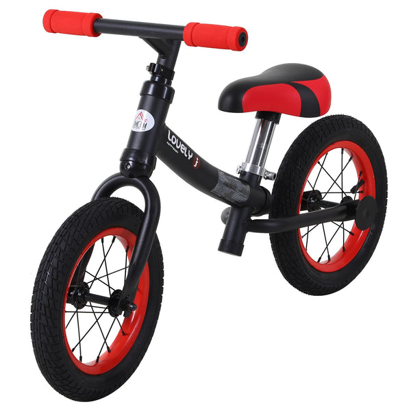 Pädagogisches Fahrrad für Kinder 10" ohne Pedale Schwarz und Rot sconto