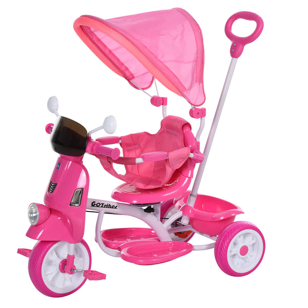 Dreirad-Kinderwagen mit umkehrbarem Kindersitz Pink sconto