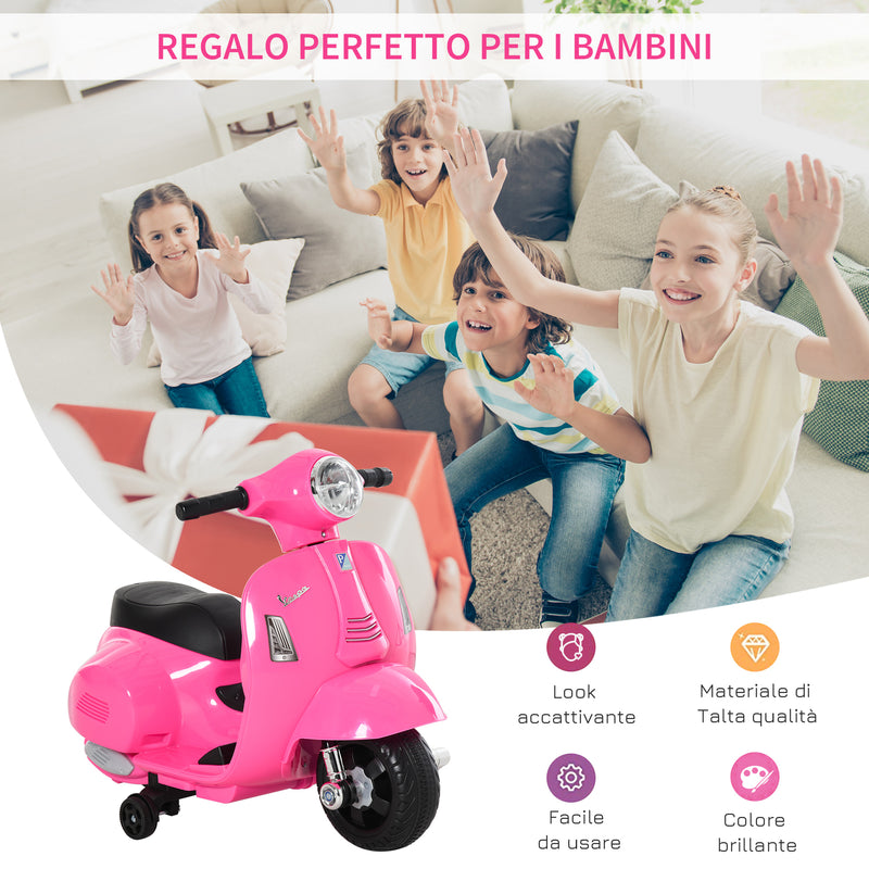 Piaggio Mini Vespa GTS Elettrica 6V per Bambini Rosa-4