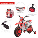 Moto Elettrica per Bambini 6V Motocross Rossa-6