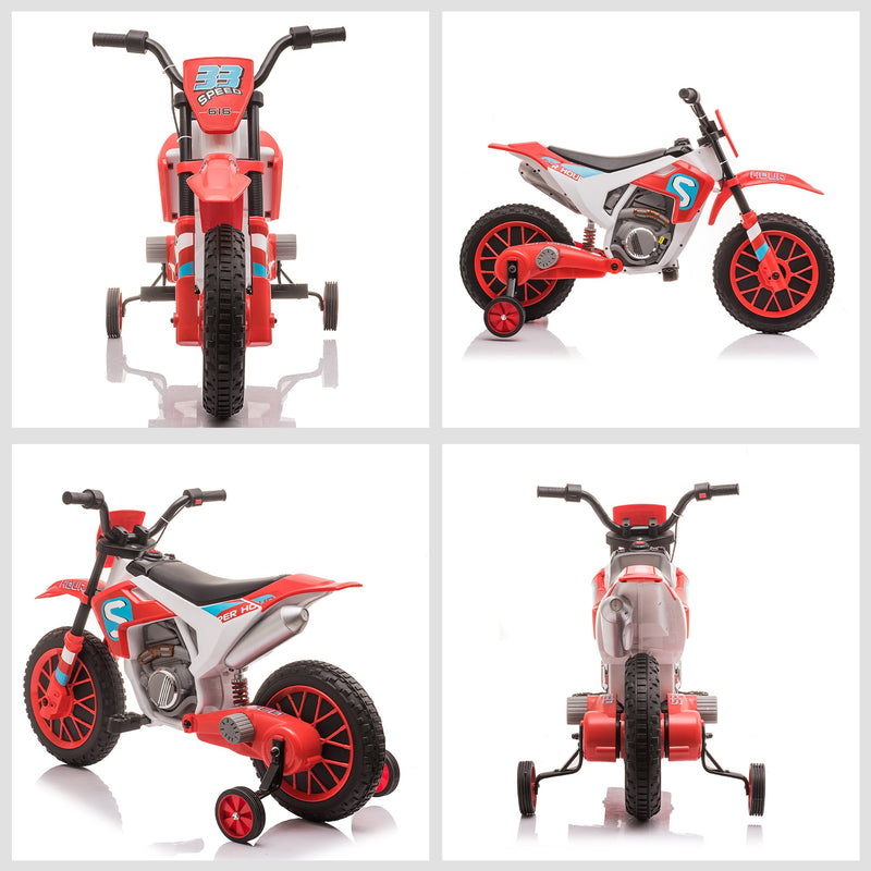 Moto Elettrica per Bambini 6V Motocross Rossa-8
