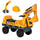 Bulldozer-Aufsitzbagger 90 x 28 x 58 cm für Kinder Gelb