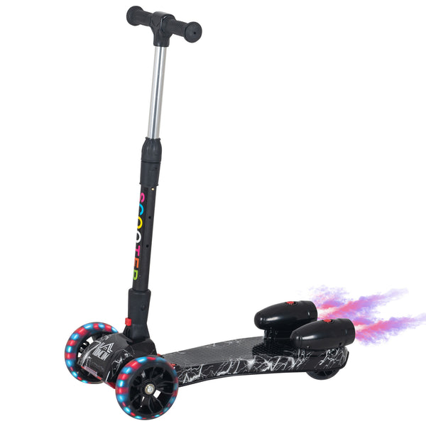 Scooter 3 Räder faltbar für Kinder 62x27x63-81 cm mit Geräuschen und Wasserstrahl Schwarz acquista